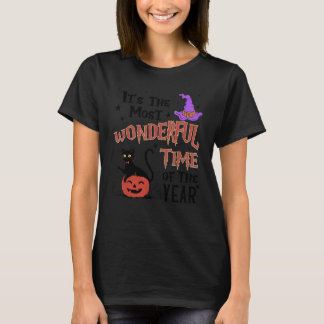 かわいいレトロ黒猫の秋ハロウィン猫 1 Tシャツ