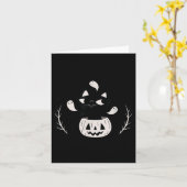 かわいいレトロ黒猫　秋のハロウィン カード (黄色い花)