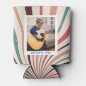 かわいいレトロ40歳の誕生日カスタム写真パーソナライズされた 缶クーラー (正面)