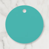 かわいいレトロ60s花ターコイズカスタム赤ちゃんシャワー フェイバータグ (裏面)