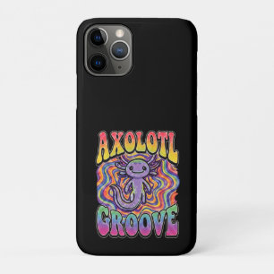 かわいいレトロ アホロートル グルーヴ トリッピー 70 ヒッピーレインボー iPhone 11 PROケース