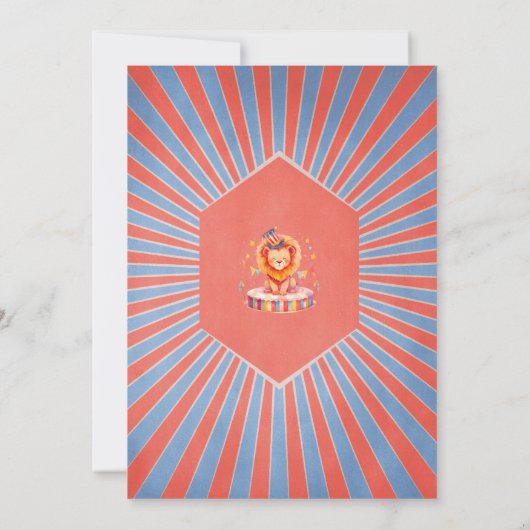 かわいいレトロ カーニバル サーカス ベビーシャワー 招待状 (裏面)