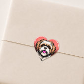 かわいいレトロ シーツゥー 犬 ハート ハートシール