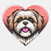 かわいいレトロ シーツゥー 犬 ハート ハートシール (正面)