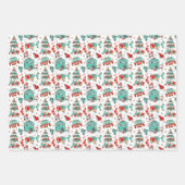 かわいいレトロ ラッピングペーパーシート (正面2)