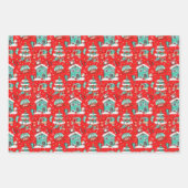 かわいいレトロ ラッピングペーパーシート (正面)