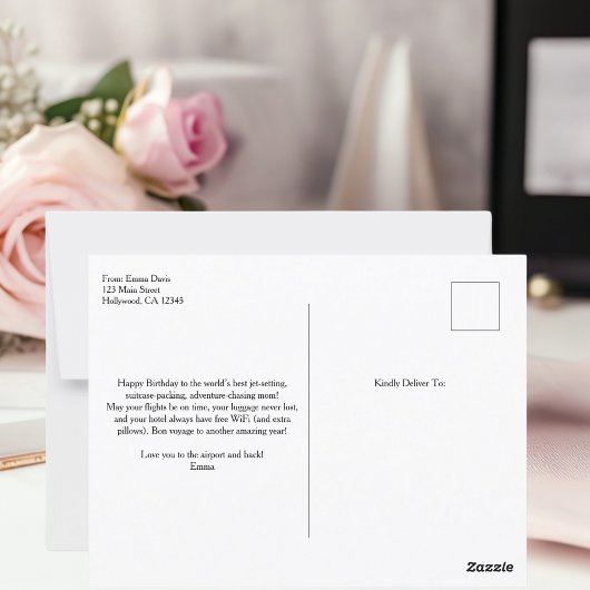 かわいいレトロ"旅行ママ",おもしろい旅行,カスタム写真撮影 ポストカード