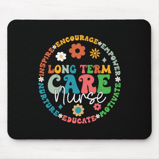 かわいいレトロLtcナース長期気にナースアクァア マウスパッド (正面)