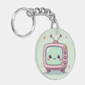かわいいレトロTV - キュート キーホルダー (正面左)