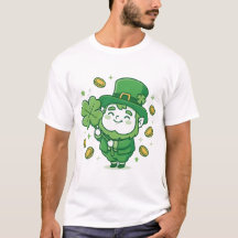かわいいレプラコーンのラッキークローバーTシャツ