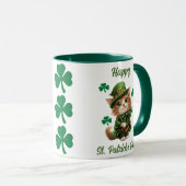 かわいいレプレシャン猫マグカップ – Happy St. Patrick's Day マグカップ (正面右)