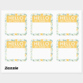 かわいいレモンこんにちは私の名前はシール スクエアシール (シート)