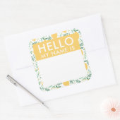 かわいいレモンこんにちは私の名前はシール スクエアシール (封筒)