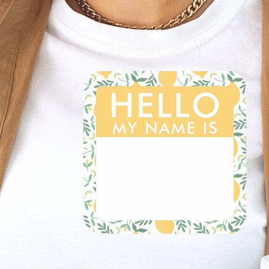 かわいいレモンこんにちは私の名前はシール スクエアシール