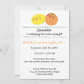 かわいいレモンとオレンジのフルーツ ブライダルシャワー 招待状 (正面)