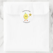 かわいいレモンとカスタマイズ可能なビジネスロゴの星 ラウンドシール (バッグ)