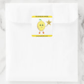 かわいいレモンとカスタマイズ可能なビジネスロゴスター スクエアシール (バッグ)