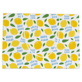 かわいいレモンと緑葉の柄 ラージペーパーバッグ (裏面)