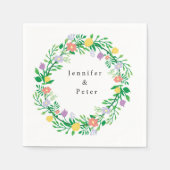 かわいいレモンと花のフローラ スタンダードカクテルナプキン (正面)