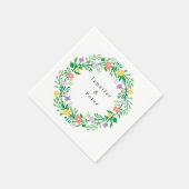 かわいいレモンと花のフローラ スタンダードカクテルナプキン (角)