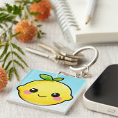 かわいいレモンのキーチェーンにスマイル キーホルダー (正面右)