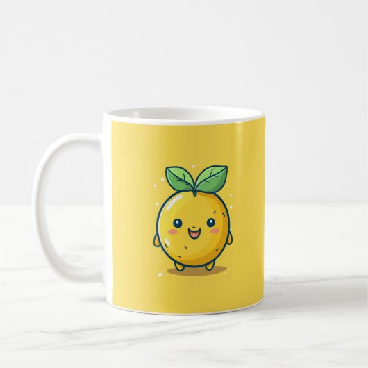 かわいいレモンのテーマ コーヒーマグカップ (左)