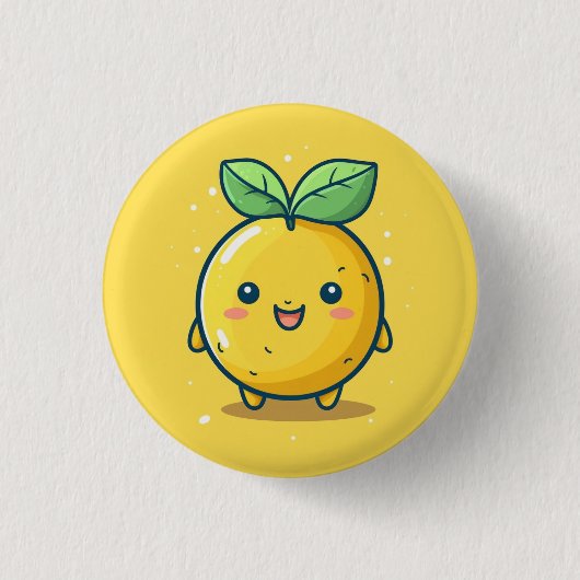 かわいいレモンのテーマ 缶バッジ (正面)
