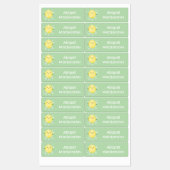 かわいいレモンのフルーツアニメのパーソナライズされた泡 ラベル (シート)
