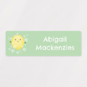 かわいいレモンのフルーツアニメのパーソナライズされた泡 ラベル (デザイン1)