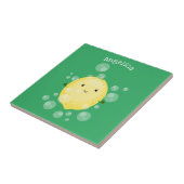 かわいいレモンのフルーツ漫画のバブルイラストレーション タイル (側面)