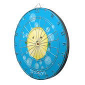 かわいいレモンのフルーツ漫画のバブルイラストレーション ダーツボード (正面右)