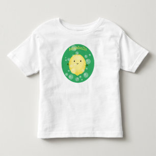 かわいいレモンのフルーツ漫画のバブルイラストレーション トドラーTシャツ