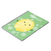 かわいいレモンのフルーツ漫画のバブルイラストレーション ノートブック (左側)