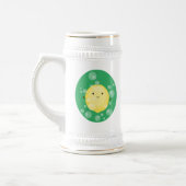 かわいいレモンのフルーツ漫画のバブルイラストレーション ビールジョッキ (左)