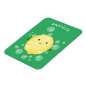 かわいいレモンのフルーツ漫画のバブルイラストレーション マグネット (左側)