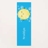 かわいいレモンのフルーツ漫画のバブルイラストレーション ヨガマット (正面)