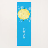 かわいいレモンのフルーツ漫画のバブルイラストレーション ヨガマット (裏面)