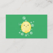 かわいいレモンのフルーツ漫画のバブルイラストレーション 名刺 (裏面)