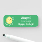 かわいいレモンのフルーツ漫画のバブルイラストレーション 名札 (インサイチュ)