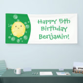 かわいいレモンのフルーツ漫画のバブルイラストレーション 横断幕 (トレードショー)