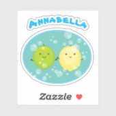 かわいいレモンのライム友人柑橘系フルーツマンガ シール (シート)