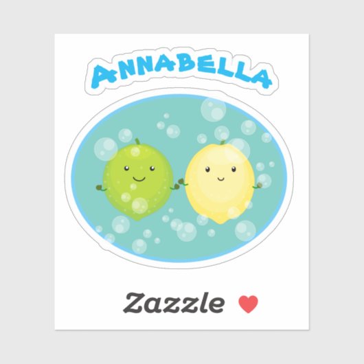 かわいいレモンのライム友人柑橘系フルーツマンガ シール (シート)