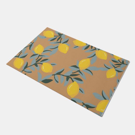 かわいいレモンの夏のソウマット、フルーツデコールギフト ドアマット (アングル)