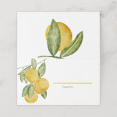 かわいいレモンの木の枝の水彩パーティー/シャワー プレイスカード (外部開封)