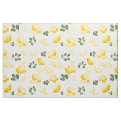 かわいいレモンの繰り返し模様ミカンイエローグリーン ファブリック (ファットクウォーター)