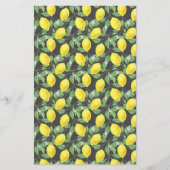 かわいいレモンの黄色のグレーパターン (正面)