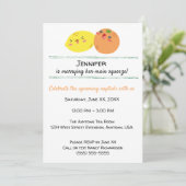 かわいいレモンアンドオレンジフルーツブライダルシャワー 招待状 (スタンド正面)