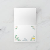 かわいいレモンイエローの植物ベイビーシャワー サンキューカード (内部)