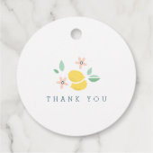 かわいいレモンイエロー植物性はっきりした赤ちゃんシャワー フェイバータグ (裏面)