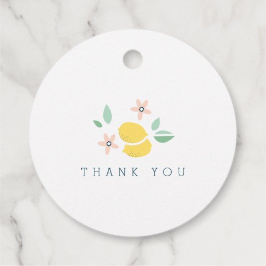 かわいいレモンイエロー植物性はっきりした赤ちゃんシャワー フェイバータグ (裏面)